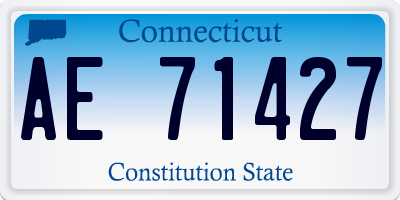 CT license plate AE71427
