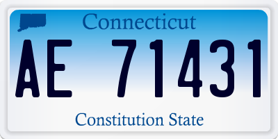 CT license plate AE71431