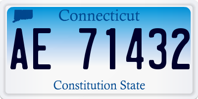 CT license plate AE71432