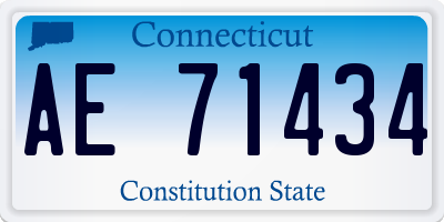 CT license plate AE71434