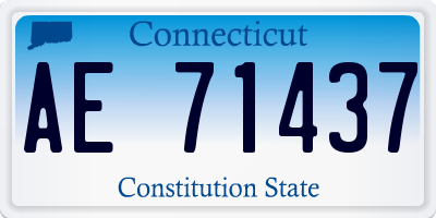 CT license plate AE71437