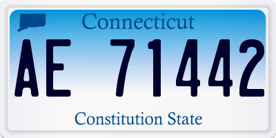 CT license plate AE71442