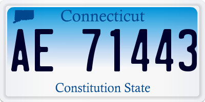 CT license plate AE71443