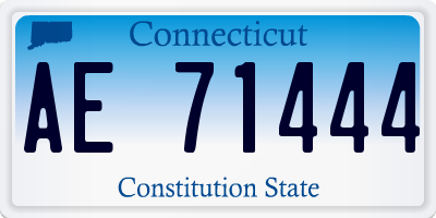 CT license plate AE71444