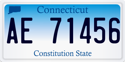 CT license plate AE71456