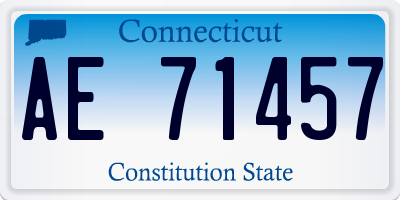 CT license plate AE71457