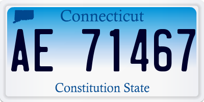 CT license plate AE71467