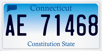 CT license plate AE71468