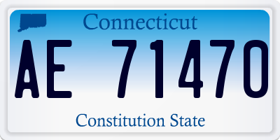 CT license plate AE71470