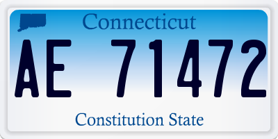 CT license plate AE71472