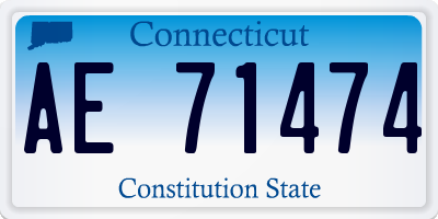 CT license plate AE71474