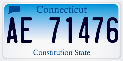 CT license plate AE71476
