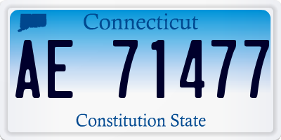 CT license plate AE71477