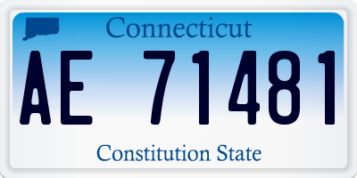 CT license plate AE71481