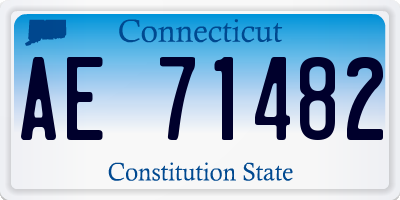 CT license plate AE71482