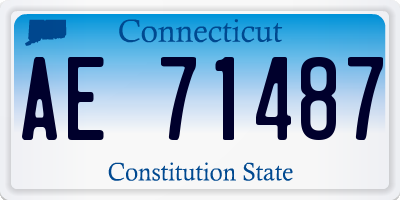 CT license plate AE71487