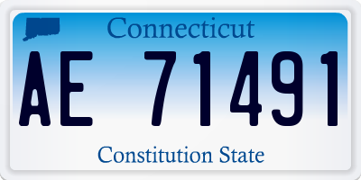 CT license plate AE71491