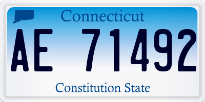 CT license plate AE71492