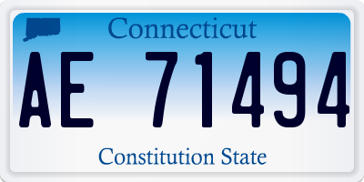 CT license plate AE71494