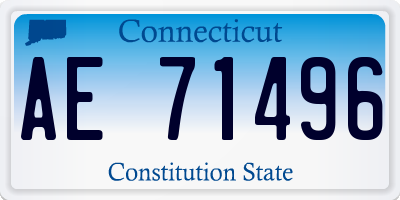 CT license plate AE71496