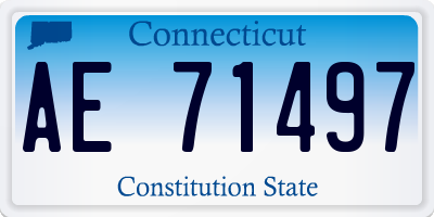 CT license plate AE71497