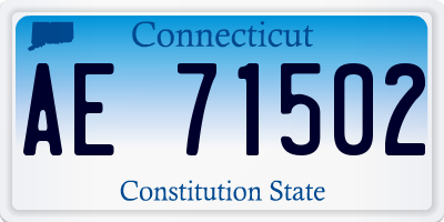 CT license plate AE71502