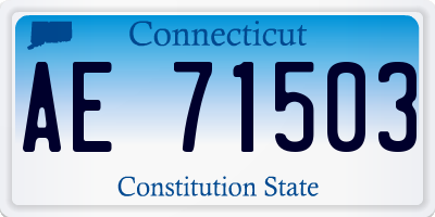 CT license plate AE71503
