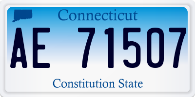 CT license plate AE71507