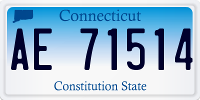 CT license plate AE71514