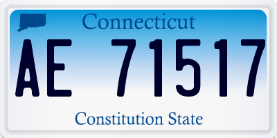 CT license plate AE71517