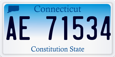 CT license plate AE71534
