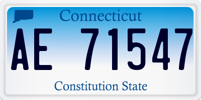 CT license plate AE71547
