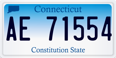 CT license plate AE71554