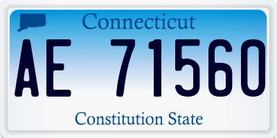 CT license plate AE71560