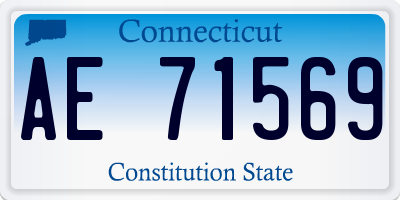 CT license plate AE71569