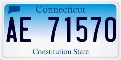 CT license plate AE71570