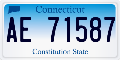 CT license plate AE71587