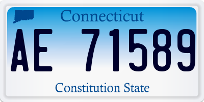 CT license plate AE71589
