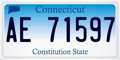 CT license plate AE71597