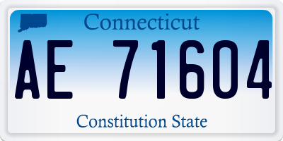 CT license plate AE71604