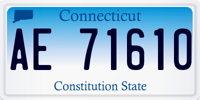 CT license plate AE71610