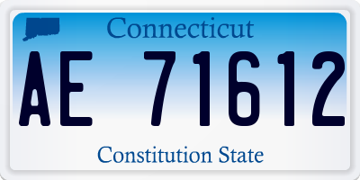CT license plate AE71612