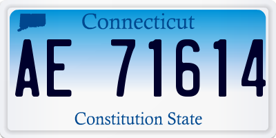 CT license plate AE71614