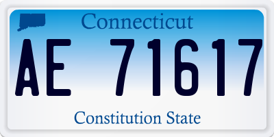 CT license plate AE71617