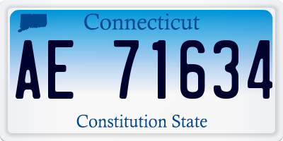 CT license plate AE71634