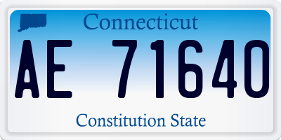 CT license plate AE71640