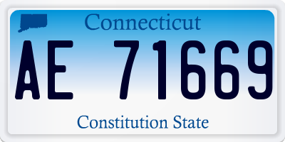 CT license plate AE71669