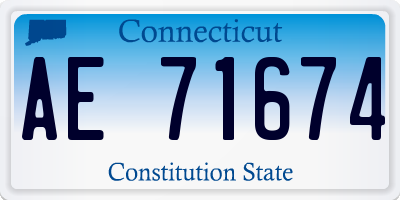 CT license plate AE71674