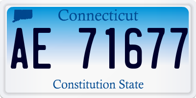 CT license plate AE71677