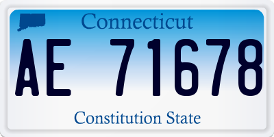 CT license plate AE71678